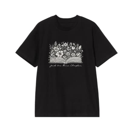 Just One More Chapter Floral Open Book T-Shirt