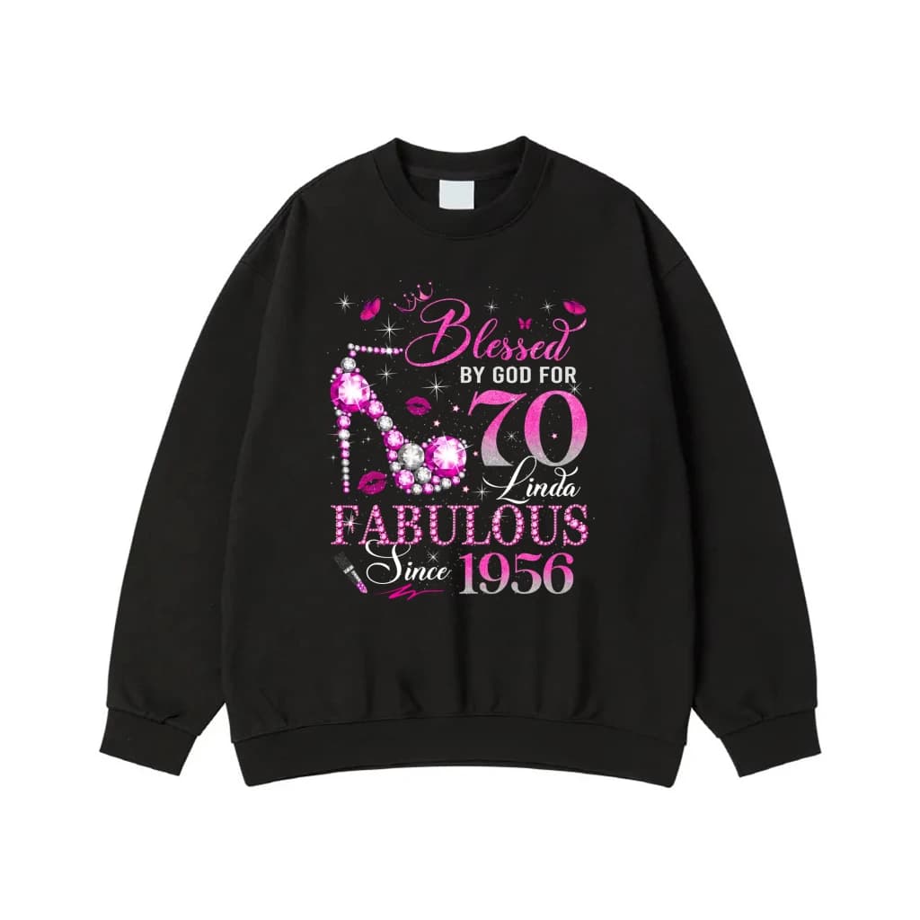 Blessed By God For 70 Fabulous Since 1956 Birthday T-Shirt