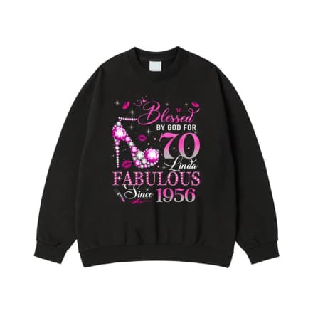 Blessed By God For 70 Fabulous Since 1956 Birthday T-Shirt