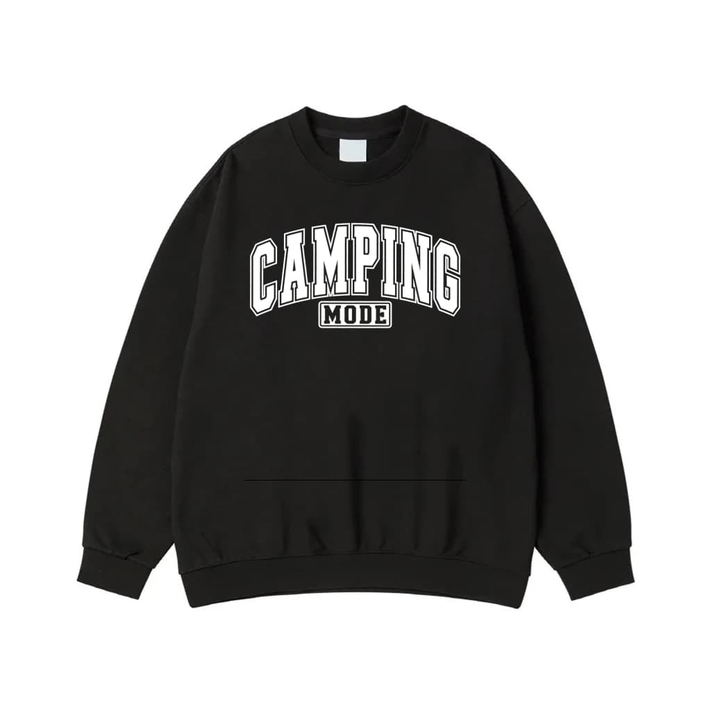 Camping Mode Athletic Varsity Font T-Shirt