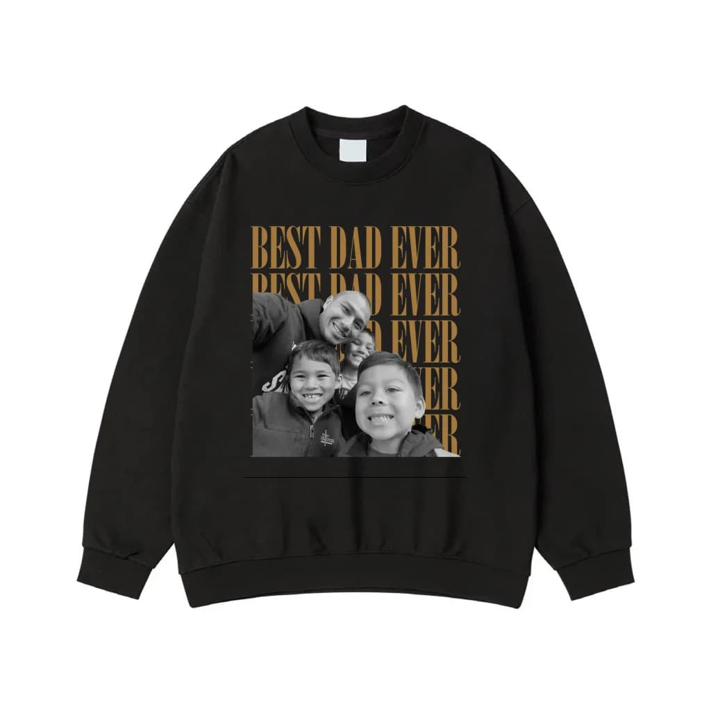 Custom Photo Best Dad Ever Vintage Style T-Shirt
