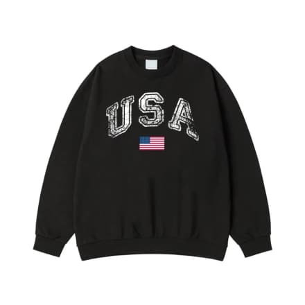 Distressed Usa Athletic Font With American Flag