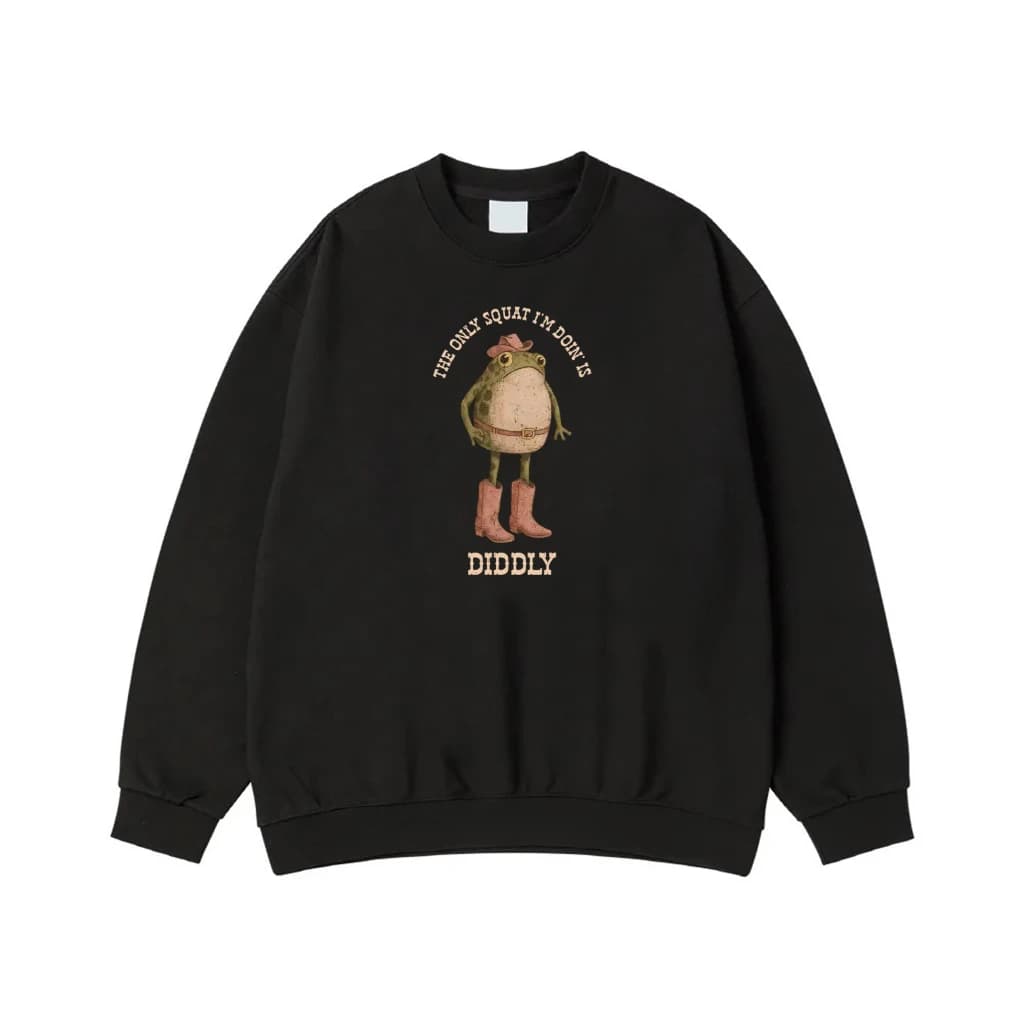 Funny Cowboy Frog 'The Only Squat I'm Doin Is Diddly' T-Shirt