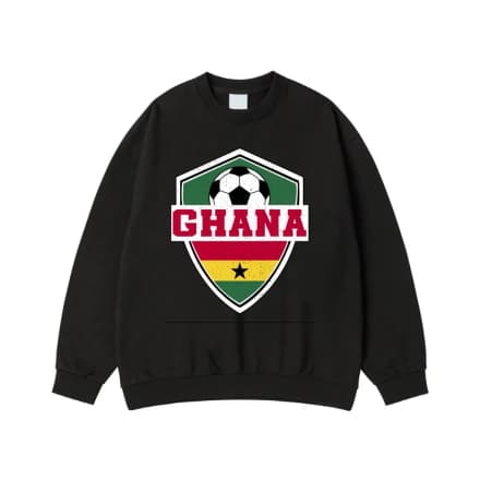 Ghana Soccer Crest With National Flag Distressed Design