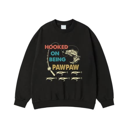 Hooked On Being Pawpaw Personalized Fishing T-Shirt For Grandpa