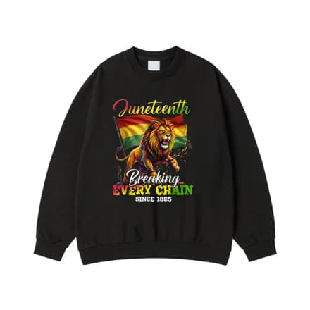 Juneteenth Breaking Every Chain Since 1865 Lion With Pan-African Flag