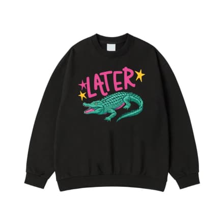 Later Gator After While Crocodile Funny Pun T-Shirt With Front And Back Print
