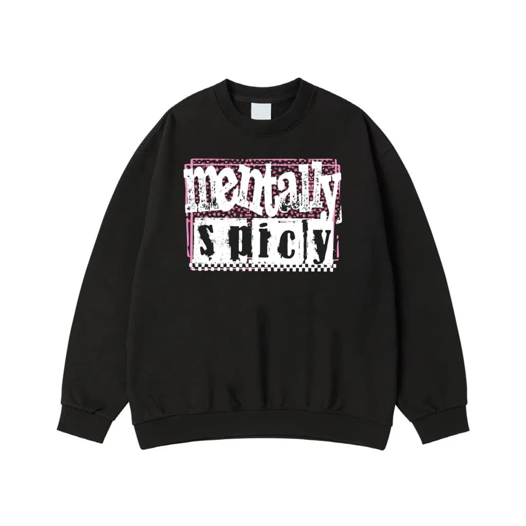 Mentally Spicy Funny Quote with Leopard and Checkered Pattern