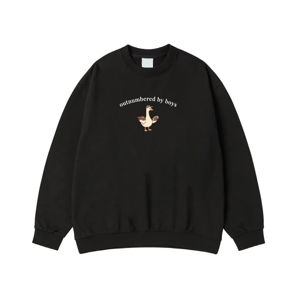 Outnumbered By Boys Goose with Football and Cap T-Shirt