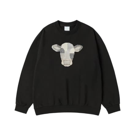 Patchwork Applique Cow Head Farmhouse T-Shirt