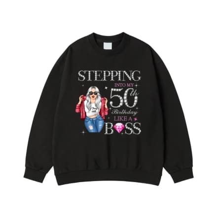 Stepping Into My 50th Birthday Like A Boss Glam Woman T-Shirt