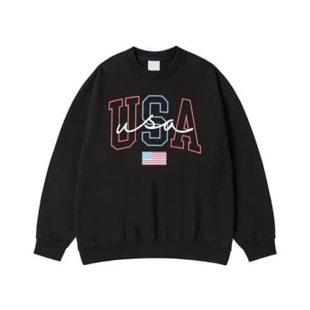 Usa Block And Script Letters American Flag T-Shirt
