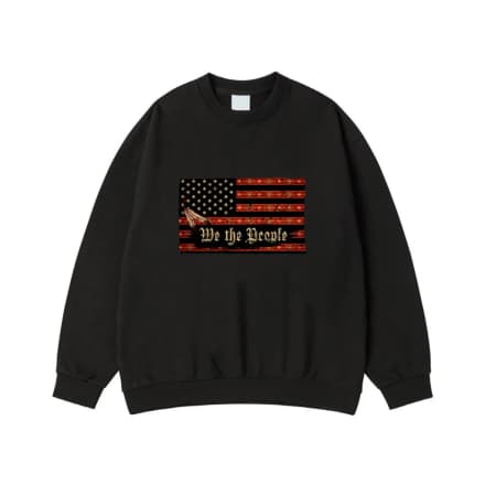 We The People American Flag With Native American Tribal Pattern And Feathers