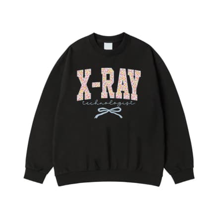 X-Ray Technologist Floral Collegiate Font T-Shirt