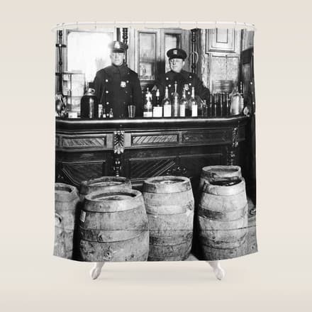 Prohibition - Speakeasy Police Raid Bootlegger - Moonshine Alcohol Shower Curtain
