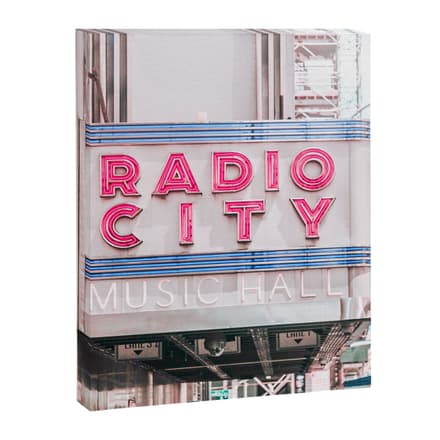 New York Radio City Sign Pink Travel Photography Canvas Print