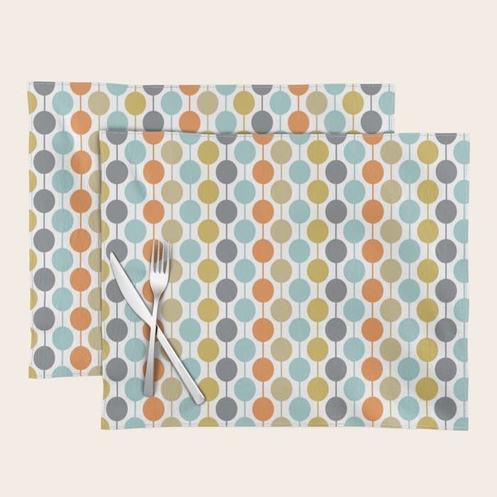 Retro Circles Mid Century Modern Background Placemat