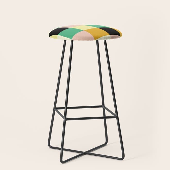 Bold Colorful Checks Pattern - Large XXXIII Stool