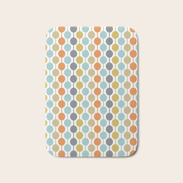 Retro Circles Mid Century Modern Background Bath Mat