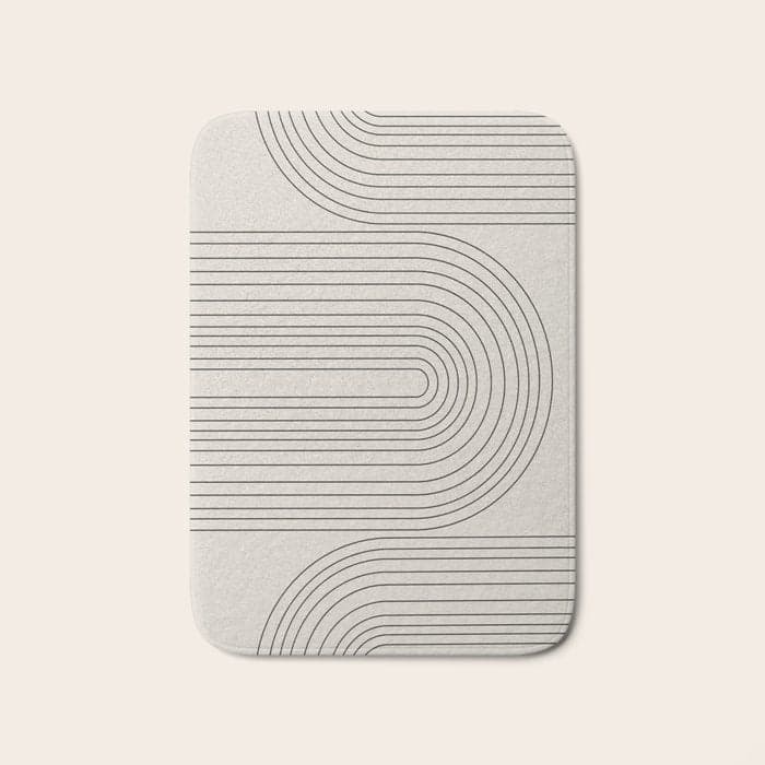 Arch Art, Modern Pattern, Mid Century Bath Mat