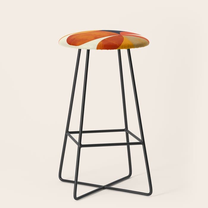 mid century geometric shapes autumn Stool