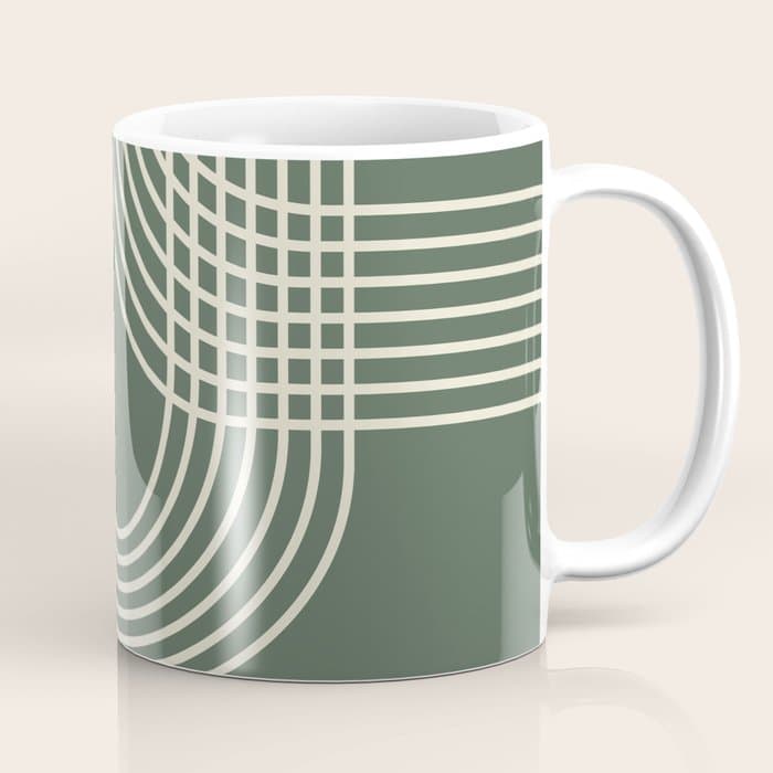 Minimalist Lines in Forest Green Coffee Mug