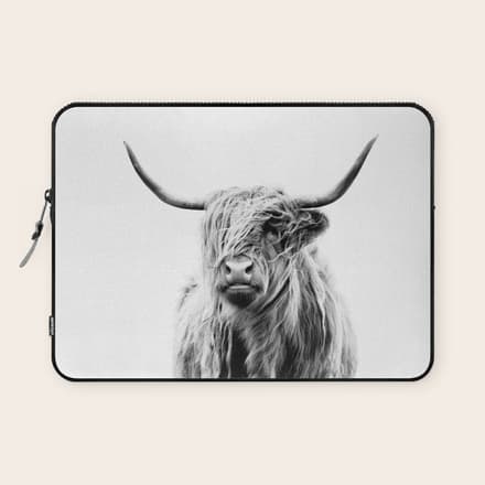 Portrait Of A Highland Cow Laptop Sleeve