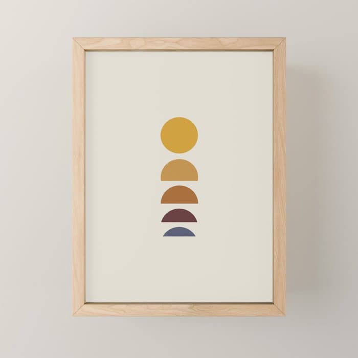 Minimal Sunrise Sunset Shapes Mini Art Print