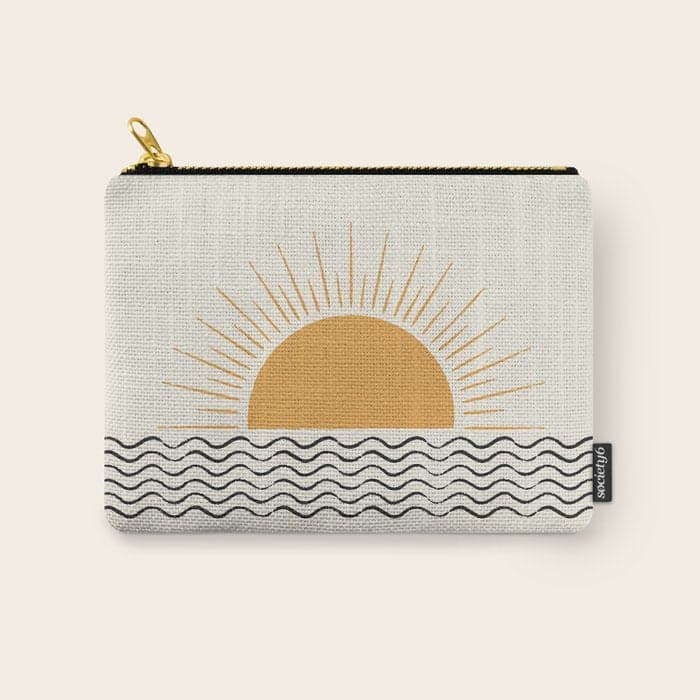 Sunrise Ocean - Mid Century Modern Style Carry All Pouch