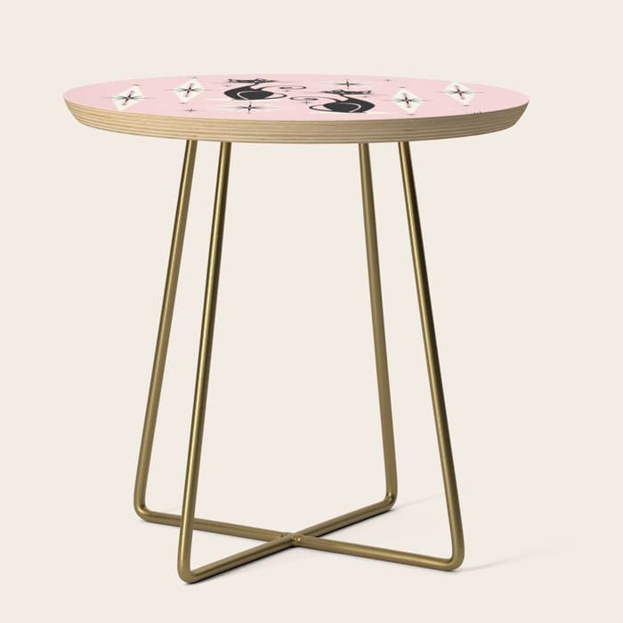 Mid Century Meow Retro Atomic Cats ©studioxtine Side Table