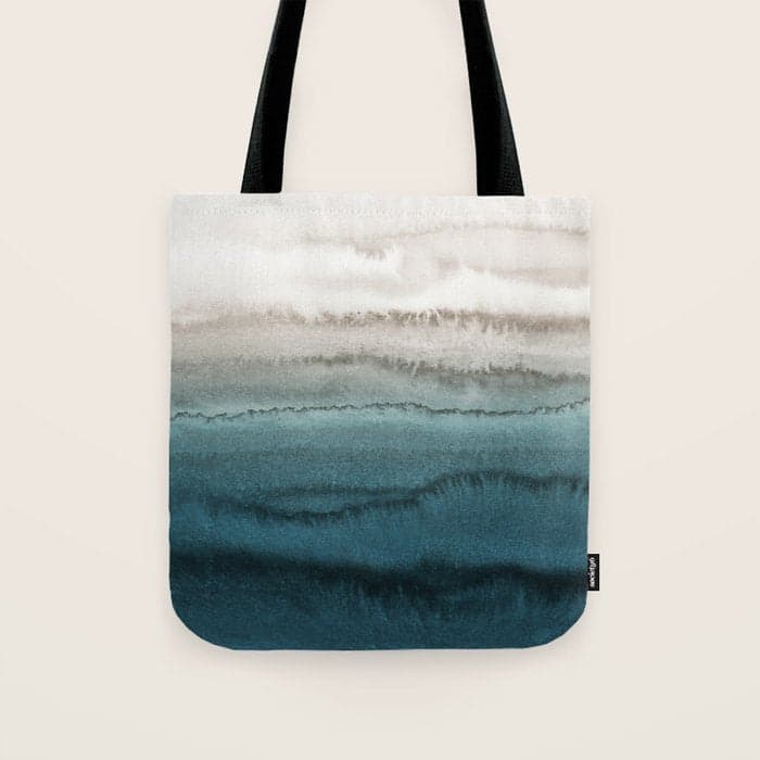 WITHIN THE TIDES - CRASHING WAVES TEAL Tote Bag