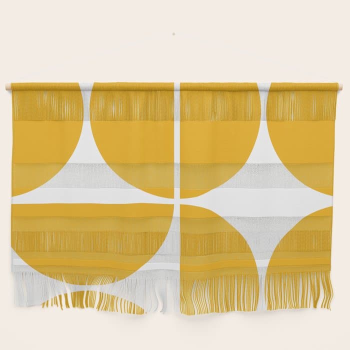 Mid Century Modern Yellow Square Wall Hanging