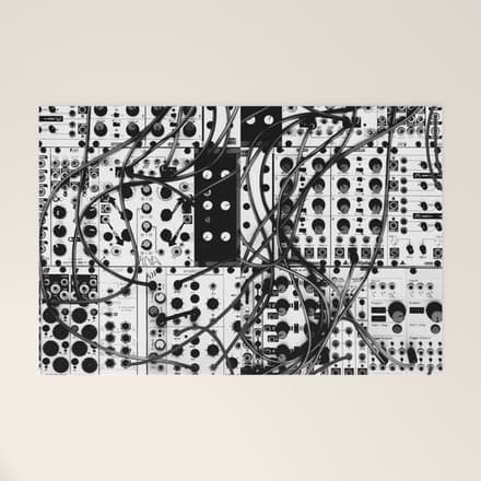 Analog Synthesizer System - Modular Black And White Welcome Mat
