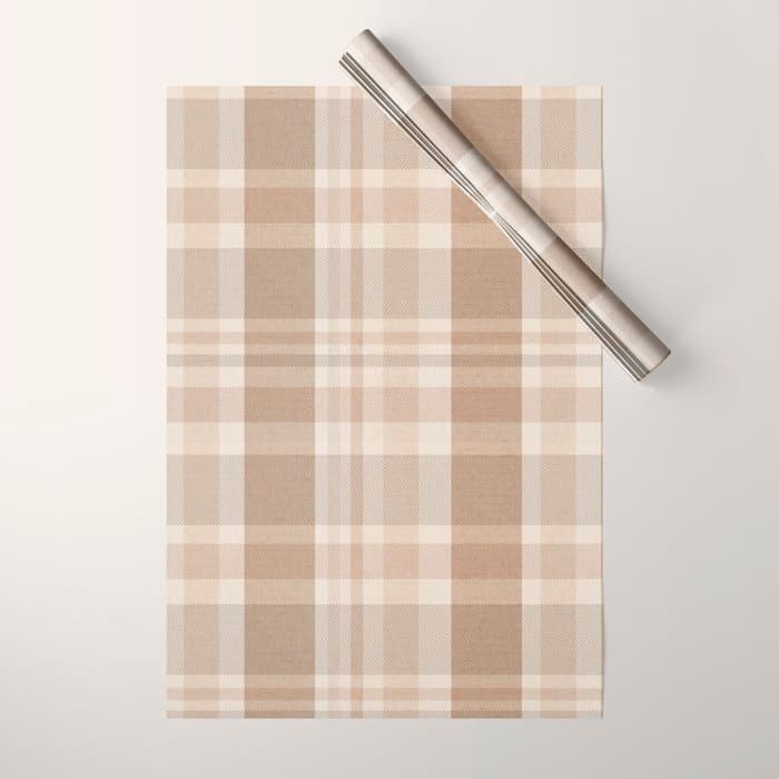 Plaid Prints, Brown and Beige Wrapping Paper