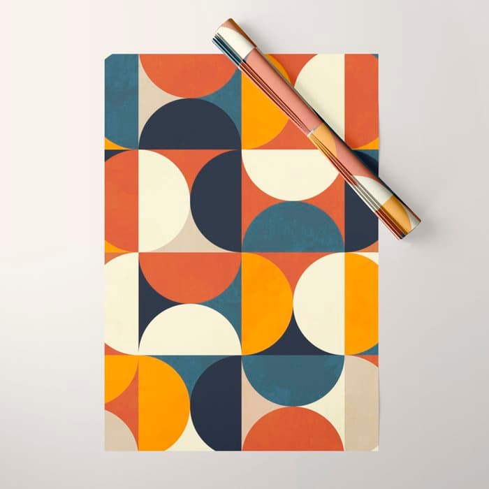 mid century abstract shapes fall winter 3 Wrapping Paper