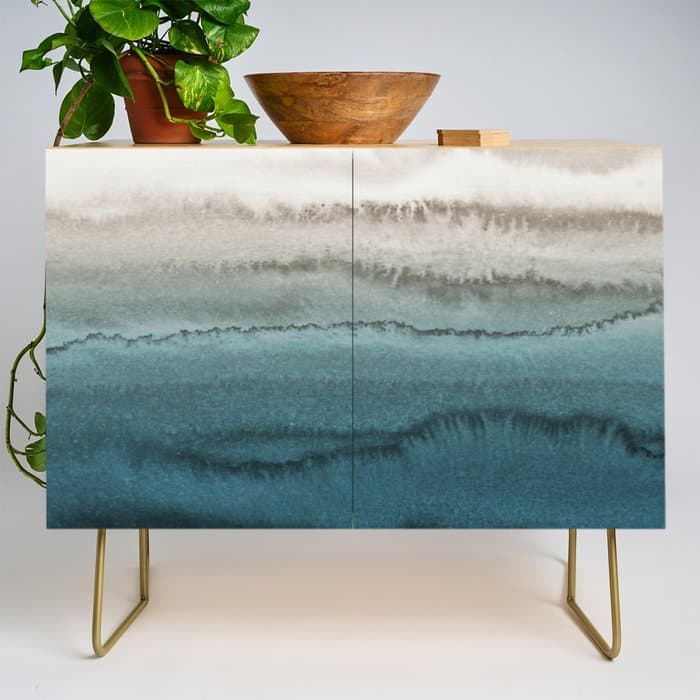 WITHIN THE TIDES - CRASHING WAVES TEAL Credenza