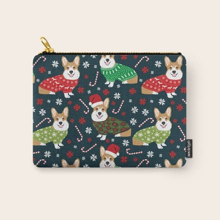 Corgi Christmas Sweater Ugly Sweater Party With Welsh Corgis Dog Lovers Dream Christmas Carry All Pouch