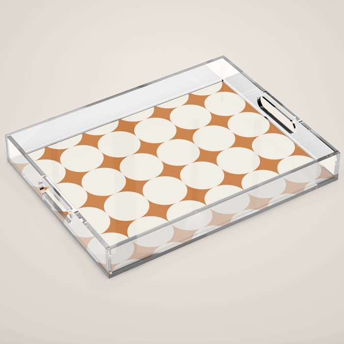 Circular Minimalism - Retro Orange Acrylic Tray