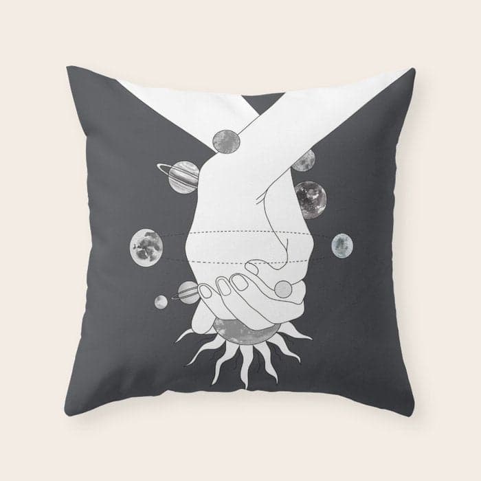 Everything Revolves Around Us II Throw Pillow