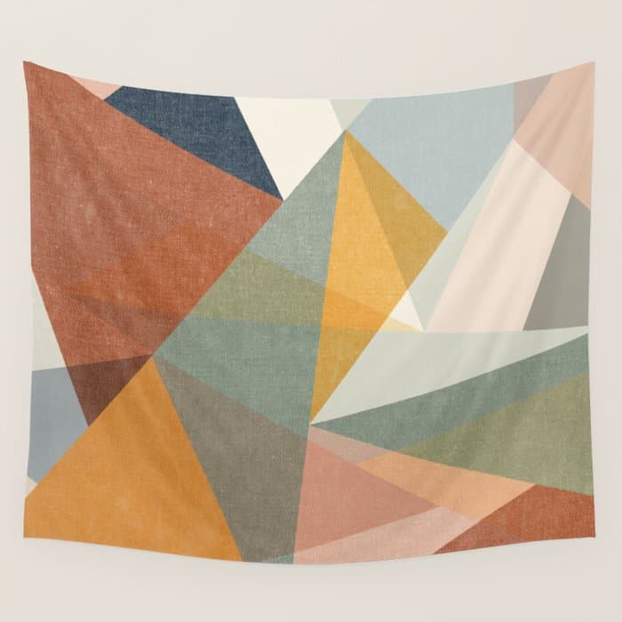 modern triangle mosaic - multi Wall Tapestry