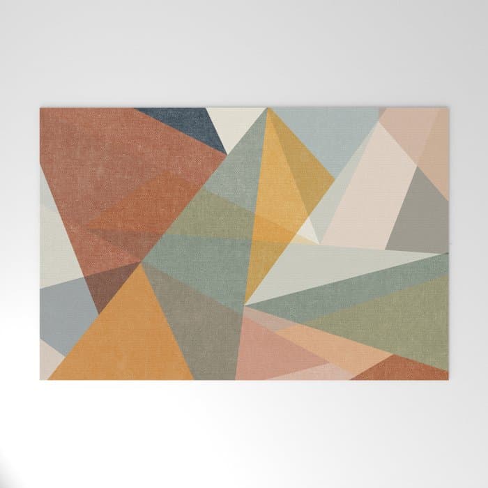 modern triangle mosaic - multi Welcome Mat