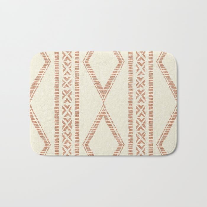 oceania diamond stripes - ginger on cream Bath Mat
