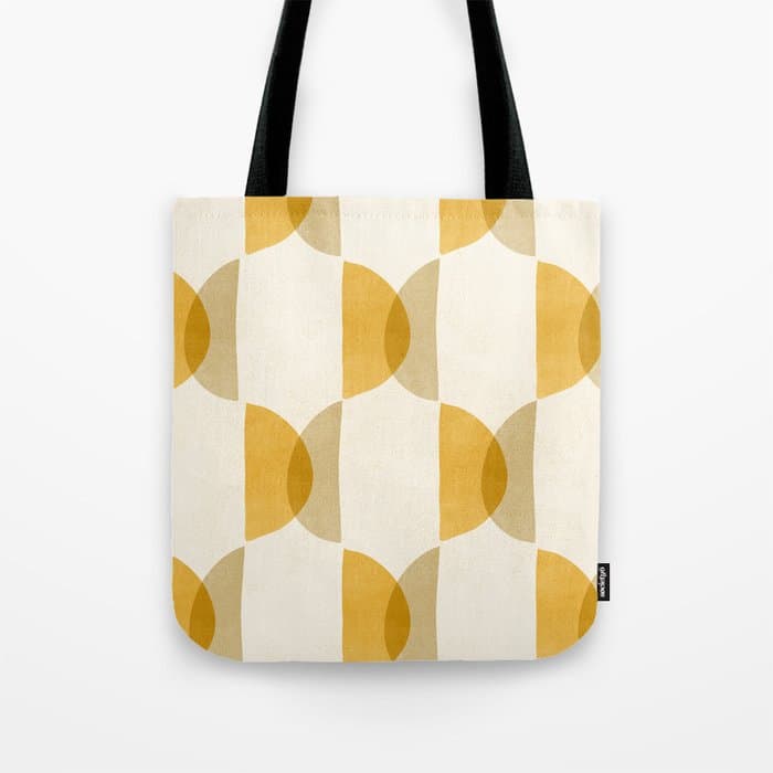 Shape Study in Gold / Geometric Pattern Tote Bag