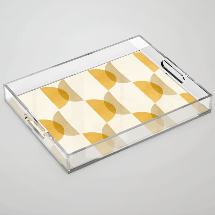 Shape Study in Gold / Geometric Pattern Acrylic Tray
