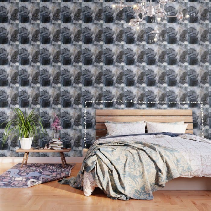 Calm but Dramatic Light Monochromatic Black & Grey Abstract Wallpaper