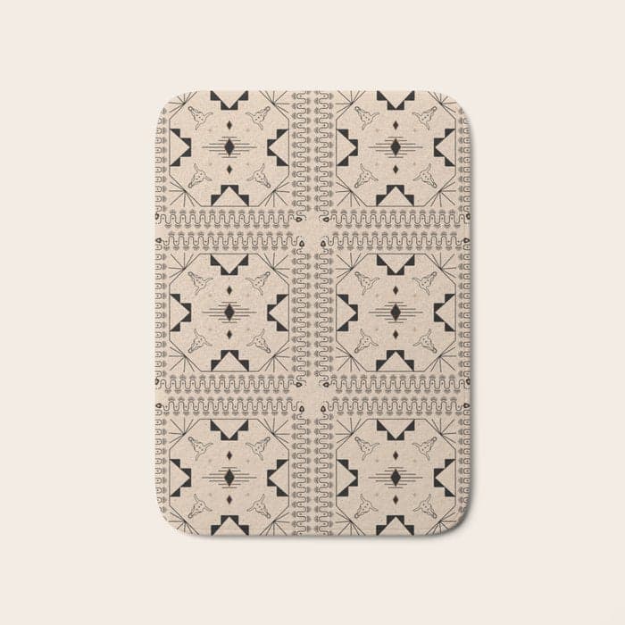 Lost Desert Tile - Black & Camel Bath Mat