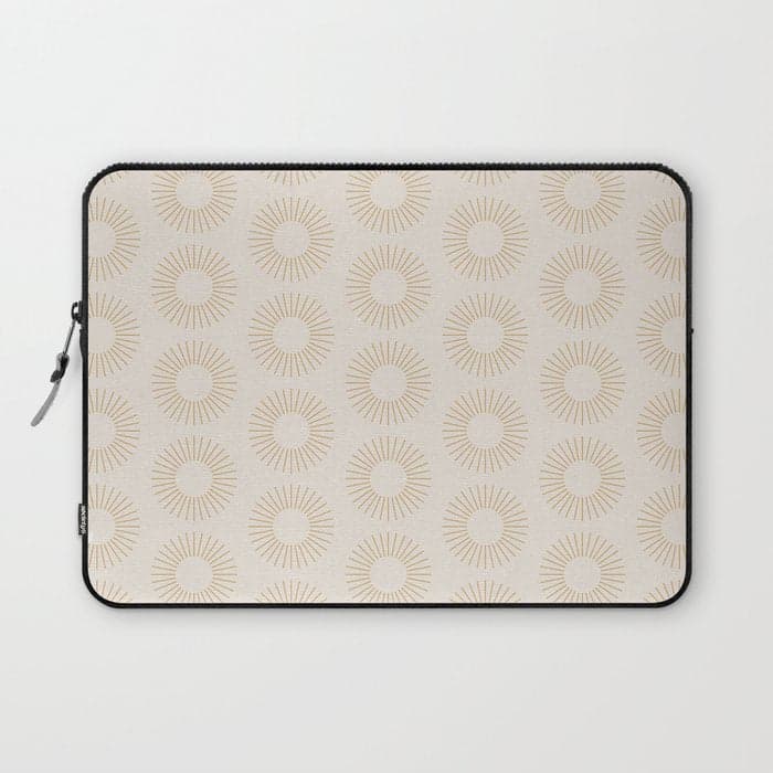 Minimalist Sunray Pattern XIV Natural Neutral Laptop Sleeve