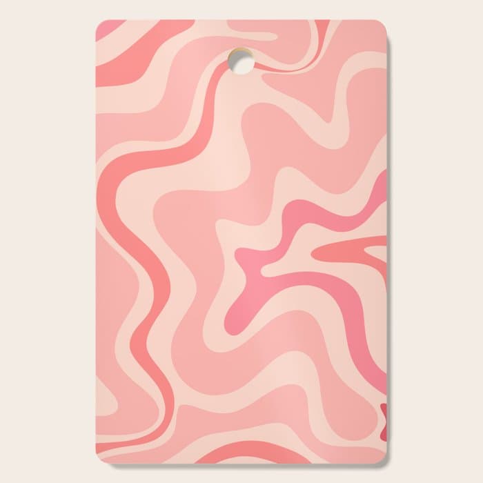 Retro Liquid Swirl Abstract in Soft Pink Cutting Board