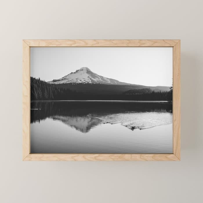 Wild Mountain Sunrise - Black and White Nature Photography Mini Art Print