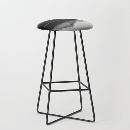 Wild Mountain Sunrise - Black And White Nature Photography Stool